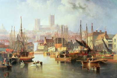 The Brayford Pool and Lincoln Cathedral by John Wilson Carmichael